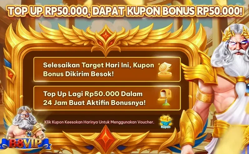 TOP UP RP50.000, DAPAT KUPON BONUS RP50.000!